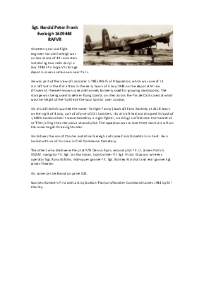 A preview of a PDF biography for Eveleigh, Harold Peter Frank
